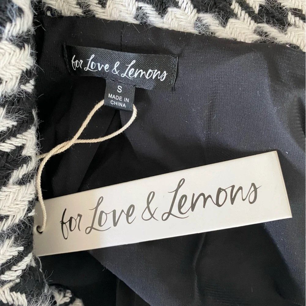 $207 NWT Black For Love & Lemons “Bonnie” Cropped Blazer Sz S Small - Picture 3 of 10